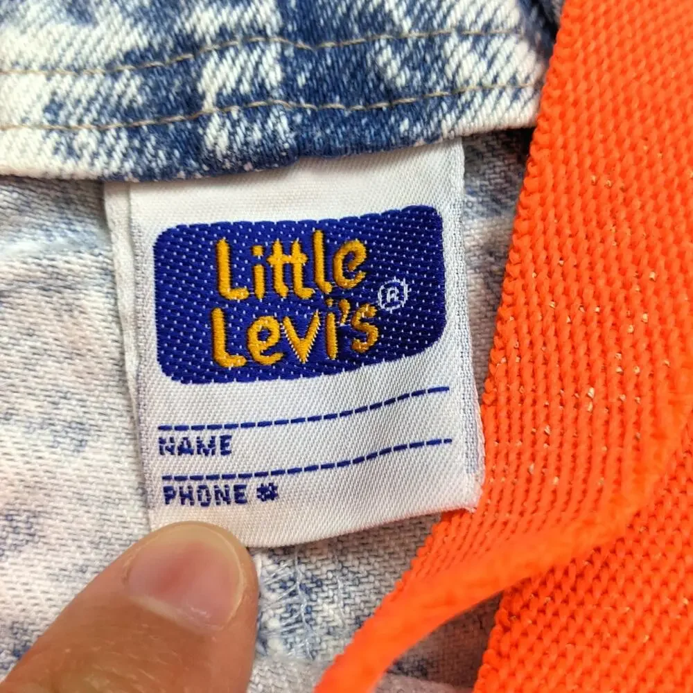 Vintage Levis Shortalls Boys Sz 24m Blue Acid Wash Overalls Suspenders 90s